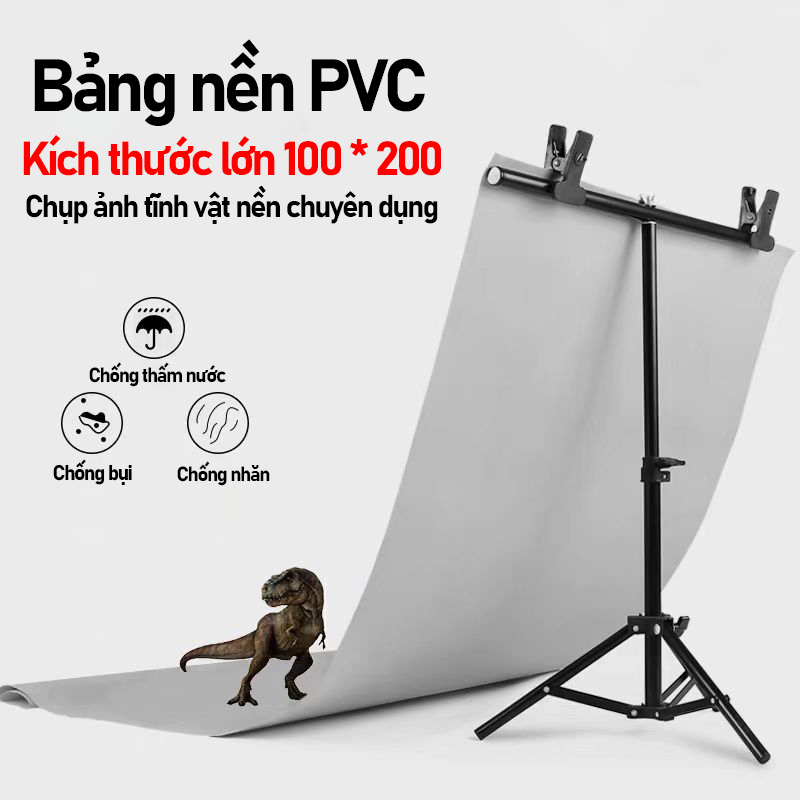 Bộ đứng phông chụp PVC chống thấm chuyên nghiệp - Chiều cao 42-75cm tùy chỉnh…