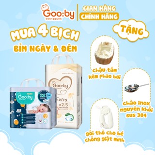(Combo quà) 4 Bịch Tã/bỉm Gooby Extra và Premium mềm mại, siêu thấm hút đủ size cho bé 4-30KG