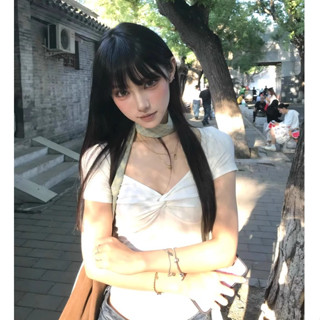 Áo baby tee ôm body Trắng mùa hè croptop đẹp Zeeni áo thun local brand Cổ chữ V thắt nút xoắn