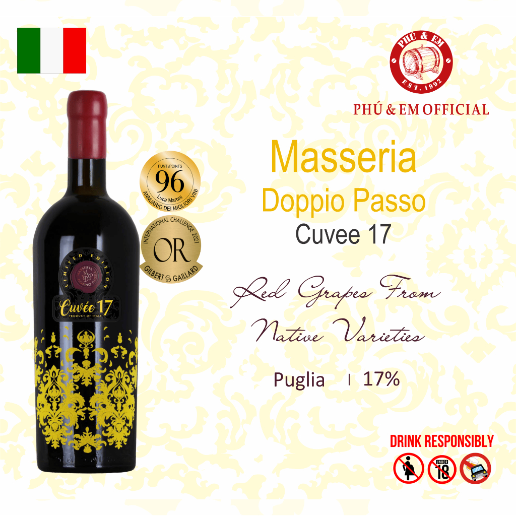 Rượu Vang Đỏ Ý Masseria Doppio Passo Cuvee 17