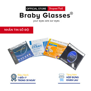Mắt kính cận, loạn, viễn, lão Braby Glasses tròng kính lọc ánh sáng xanh, đổi màu ra nắng, chốnguv