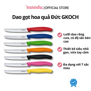 Dao gọt hoa quả Đức GKOCH, chất liệu thép không gỉ, lưỡi dao răng cưa, độ sắc bén cao, nhỏ gọn