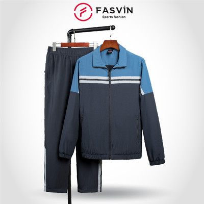Bộ quần áo gió nam 2 lớp FASVIN BC24631.HN vải thể thao cao cấp lót vải thun hàng chính hãng