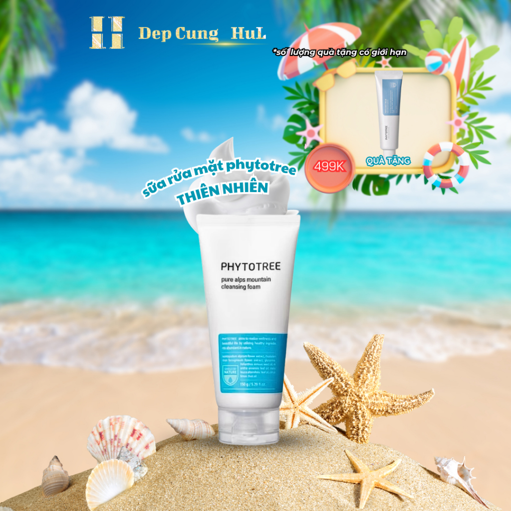 Phytotree Sữa rửa mặt không khô da, nhạy cảm dễ lên mụn Pure Alps Mountain Cleansing Foam 150ml/tuýp