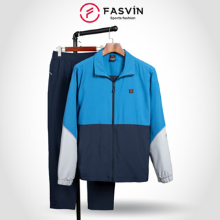 Bộ quần áo gió nam 2 lớp FASVIN BC24634.HN vải thể thao cao cấp lót vải thun hàng chính hãng