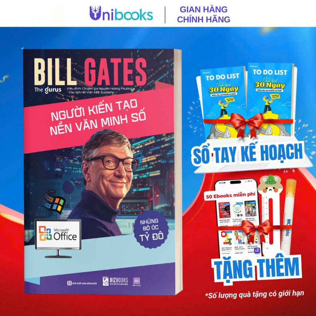 Sách - Những bộ óc tỷ đô - Bill Gates: Người kiến tạo nền văn minh số - Bizbooks