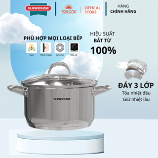 Nồi inox 3 đáy Sunhouse SHG301 đủ size (ảnh thật shop chụp)