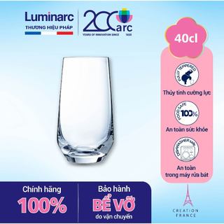 [Hàng Pháp] Bộ 4 cốc (ly) thủy tinh Luminarc Eclat L7642- 400ml, cốc trà hoa quả, sinh tố, nước ép