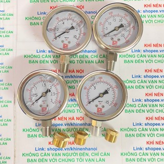  Đồng hồ đo áp suất hơi khí nén có dầu chân đứng mặt 63mm ẢNH THẬT HÀNG XỊN 