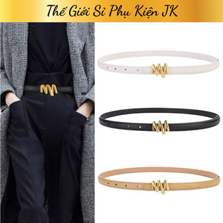 Thắt Lưng Nữ Màu Đen Có Khóa Họa Tiết Gợn Sóng_Thế Giới Sỉ Phụ Kiện JK(94pu)