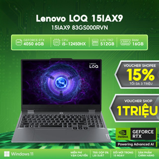 Laptop Gaming Lenovo LOQ 15IAX9 83GS000RVN i5-12450HX | GeForce RTXTM 4050 6GB | 16GB | 512GB | 15.6' FHD 144Hz
