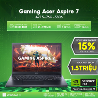 Laptop Acer Aspire 7 A715-76G-5806  Card đồ họa GeForce RTXTM 3050 4GB