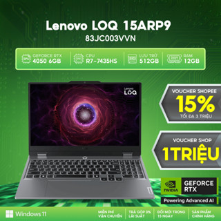  Laptop Gaming Lenovo LOQ 15ARP9 83JC003VVN R7-7435HS | GeForce RTXTM 4050 6GB | 12GB | 512GB | 15.6' FHD 144Hz 
