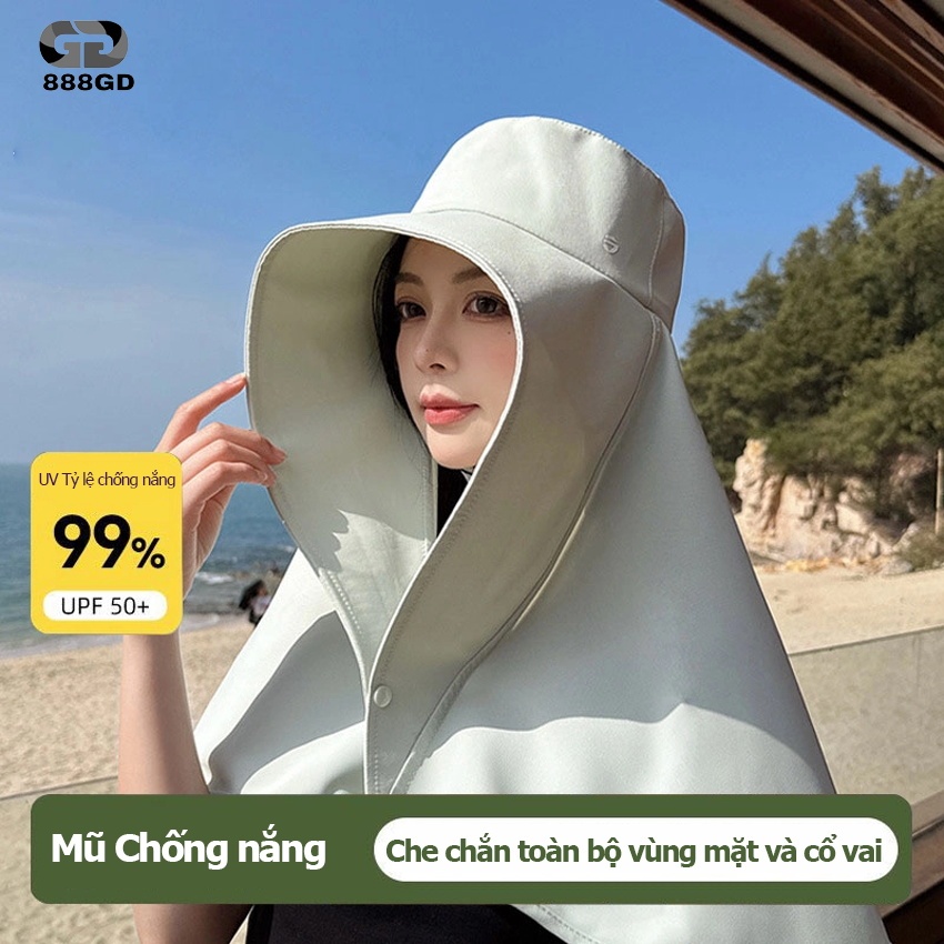 Mũ nón Chống Nắng vành lớn 888GD Che Phủ Toàn Mặt cổ dành Cho Nữ, Chống Tia UV, Mũ Ngư Dân