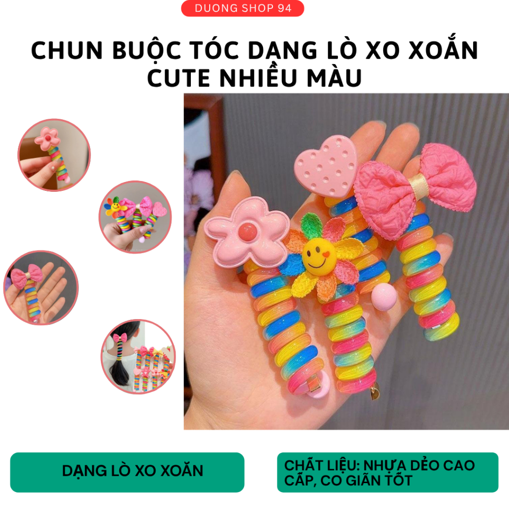 [BT] Dây Buộc Tóc Dạng Xoắn Lò Xo Xinh Xắn Cho Bé Gái Thiết Kế Nhỏ Gọn, Không Thấm Nước, Không Rối T