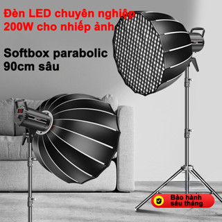  Softbox 90CM Sâu + Đèn Bù Sáng 200W - Chụp Ảnh Quay Phim Studio Chuyên Nghiệp - Siêu Sáng Chống Chói 