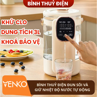 [CHÍNH HÃNG]Bình Thủy Điện Venko 3L – Đun Sôi Nhanh–Khử Clo – Khóa Trẻ Em – Pha trà, pha sữa, sử dụng tại nhà, văn phòng