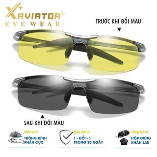 Kính Mát Nam AVIATOR 8177 – Đổi Màu Tự Động, Phân Cực Chống Chói, Gọng Nhôm Magiê