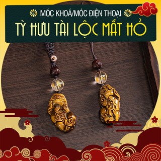 Móc Khoá/Móc Điện Thoại Tỳ Hưu Đá M.Hổ Tự Nhiên Phong Thuỷ Hút May Mắn, Tăng Tài Lộc