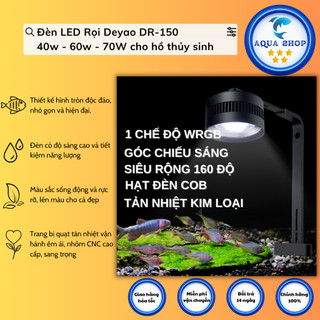  <KO CHỈNH APP 1 chế độ màu>  Đèn LED Rọi Deyao DR-150  40w - 60w - 70W cho hồ thủy sinh  BẬT  TẮT bằng nút nguồn  