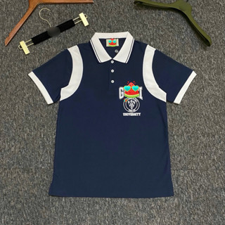  Áo polo nam nữ cổ bẻ PB cotton gai cá sấu in chữ logo ngực phối sọc trắng hai vai cao cấp boy phố 