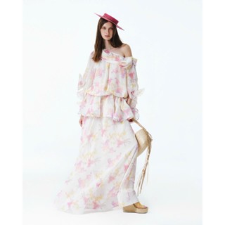  ONONMADE Set Áo Lệch Vai Tầng Bèo Chân Váy Dài Hoa Nhí Noeva Set 