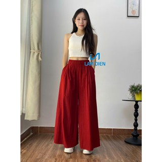 LQ019 (QUẦN CÓ TÚI) Quần ống rộng, quần váy chất liệu gió lụa,quần mềm mại, trẻ trung cá tính