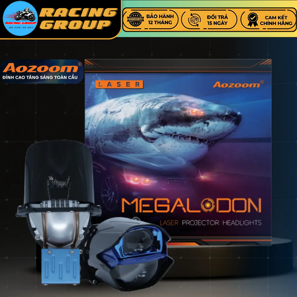Aozoom Megalodon, Đèn Bi Laser Aozoom Megalodon Light Công Suất 65W Công Nghệ Siêu Việt - BH 3 Năm