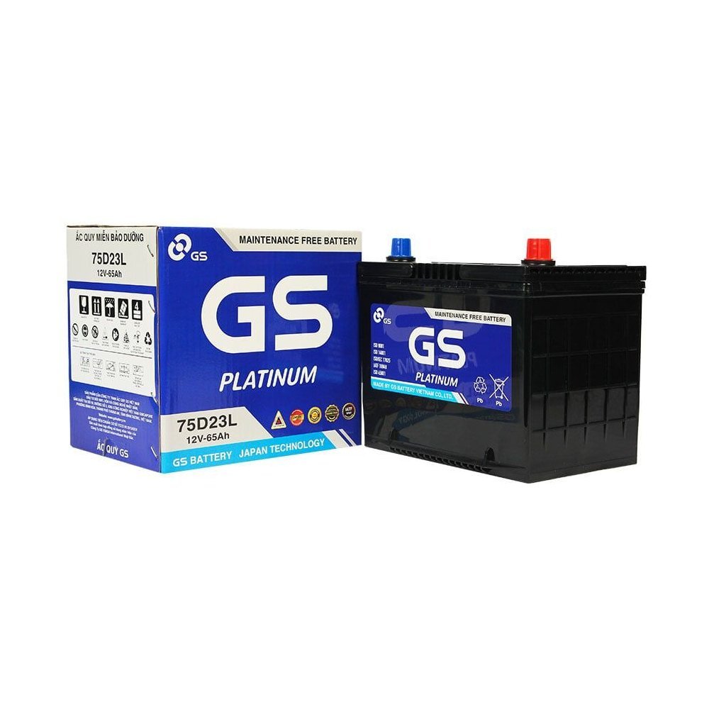 Bình Ắc Quy 12V-65Ah, Ắc Quy Ô Tô GS MF 75D23L/R
