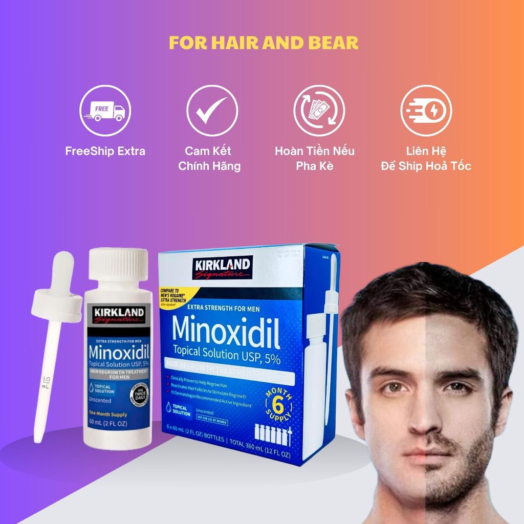 Xịt tóc Minoxidil 5% mẫu mới 2025 Xịt hỗ trợ mọc Tóc, mọc Râu Nuôi Râu Xịt ngăn rụng tóc cho Nam Nữ