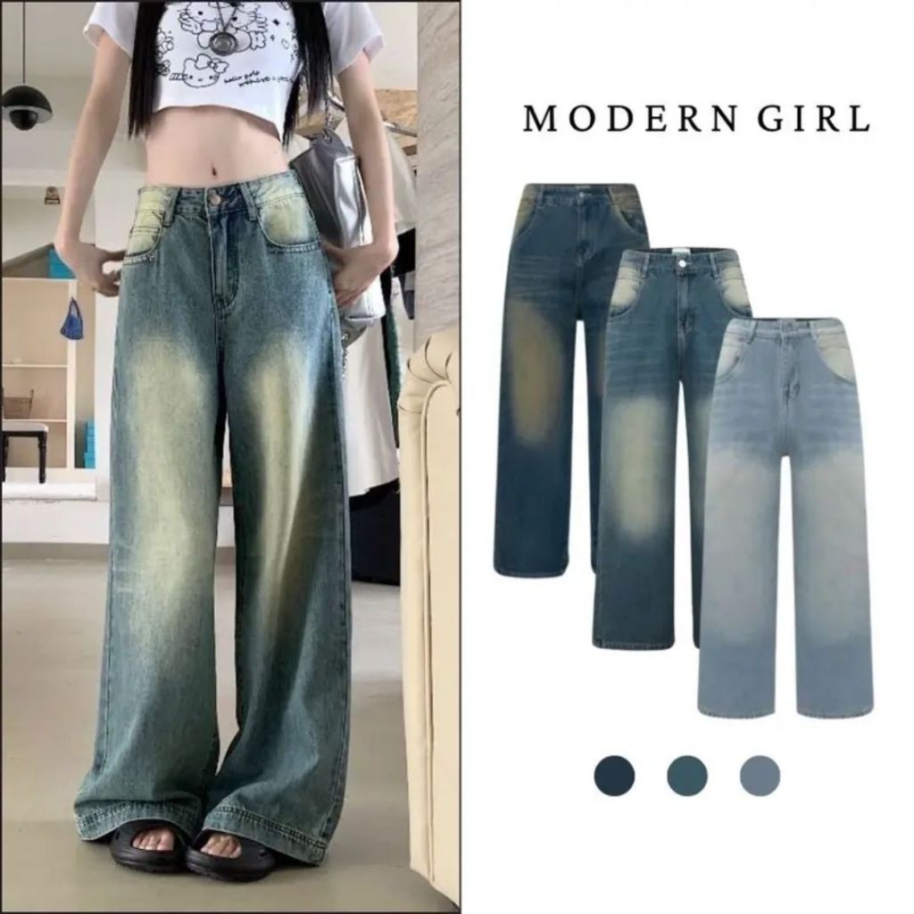 Quần Jeans Nữ Ống Suông Rộng JSR Mẫu Mới Hottrend 2025,Quần Jean Nữ Wash 5 Màu Modern Girl Form Thụn