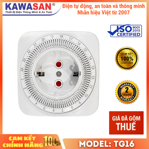 Ổ cắm hẹn giờ cơ TG16 kawasan bảo hành 24 tháng (có xuất VAT)