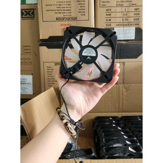 Quạt tản nhiệt, Fan Case Led CENTAUR M2 Đen , Bảo Hành 3 Tháng, Tặng Kèm 4 Ốc , Led 7 Màu