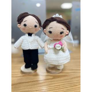 quà cưới cô dâu chú rể handmade bằng len