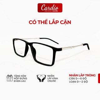Kính Cận Chữ Nhật Nam Chất Liệu Nhựa Cao Cấp Phối Kim Loại, Gọng Kính Cận Có Độ Nam Nữ Cardio C06