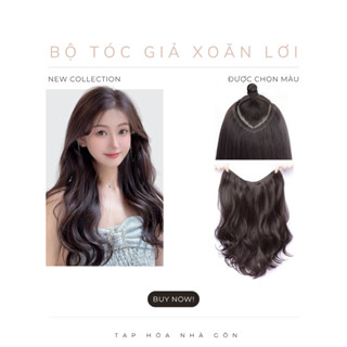 Tóc Giả Kẹp Xoăn 6 Phím Dài 45cm ( tóc xoăn lơi hàn quốc) dành cho người tóc mỏng