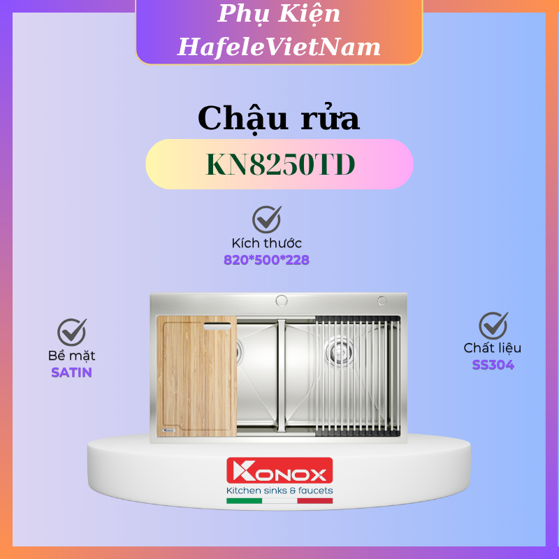 Chậu Rửa Bát Konox Workstation – Topmount Sink KN8250TD Bền bỉ - PKHVN