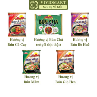 [GÓI LẺ] - ACECOOK - Bún Hằng Nga 5 vị: Bún bò huế, Bún giò heo, Bún mắm, Bún cá cay, Bún chả, Bún ăn liền (72-75g/gói)