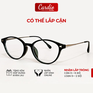 (Tặng hộp) Gọng Kính Cận Mắt Mèo Nữ Phong Cách Cá Tính Chất Liệu Nhựa Phối Kim Loại Siêu Bền Nhẹ, Kính Mát Cardio C03