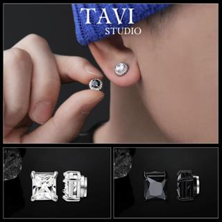  Khuyên Tai Nam Châm Đá Bạc Đá Đen Keri Phụ Kiện Thời Trang Cho Nam Nữ Unisex Đính Đá Zircon Không Gỉ Basic TAVI STUDIO 