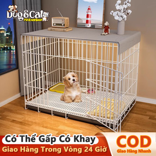 Combo Lồng Xếp + Khay Vệ Sinh - Dành Cho Chó Con/Mèo/Thỏ - Hàng Mới Về