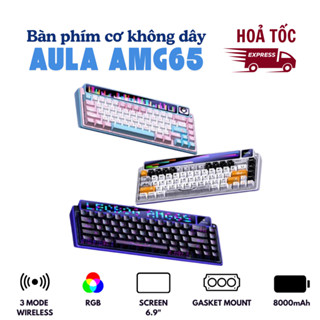 [ HOẢ TỐC HCM ] Bàn phím cơ không dây LEOBOG AMG65 - Màn hình LED 6.9' - 3 mode kết nối - Màn TFT - Hotswapable - APP