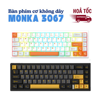 [ HOẢ TỐC HCM ] Bàn Phím Cơ Không Dây MONKA 3067 Pro V2 - Có Hotswap 5 Pin - Mạch xuôi - App tùy chỉnh - LED RGB
