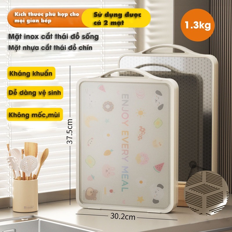 Thớt inox kháng khuẩn bản to băm chặt dễ dàng - THỚT NHỰA KHÁNG KHUẨN 2 MẶT Bamboo cooks