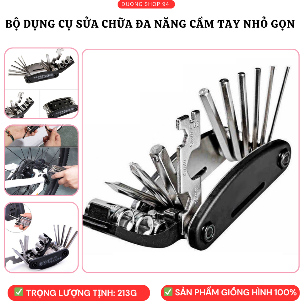 [LG] Bộ Lục Giác Sửa Chữa Cầm Tay Đa Năng Tua Vít 16-in-1, Dùng Lắp Giáp, Sửa Chữa Xe Đạp, Dụng Cụ Nhỏ Gọn - duong9x