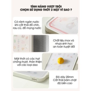Thớt inox kháng khuẩn bản to băm chặt dễ dàng - THỚT NHỰA KHÁNG KHUẨN 2 MẶT Bamboo cooks