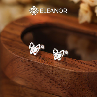 Bông tai nữ chuôi bạc 925 Eleanor Accessories hình hồ điệp phụ kiện trang sức khuyên tai mini 10051