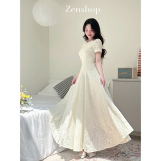Đầm Ren Trắng Ngà Thanh Lịch Dáng Dài - ADORA DRESS