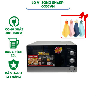 Lò vi sóng có nướng Sharp R-G302VN-S 23 lít - Công suất 1800W - Hàng chính hãng - Bảo hành 12 tháng
