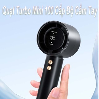  Quạt cầm tay N68 mini 5000mAh di động có thể sạc gió mạnh 100 tốc độ turbo phản lực màn hình hiển thị pin tặng dây đeo 